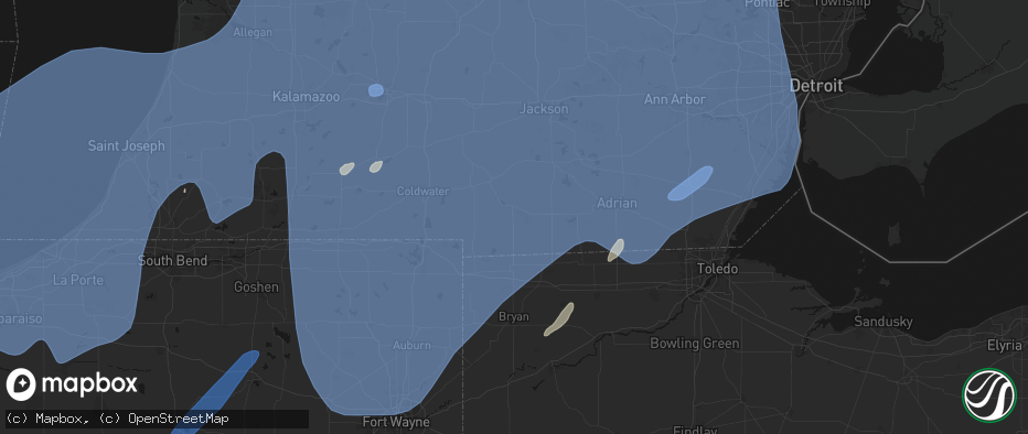 Hail map in Osseo, MI on May 18, 2026