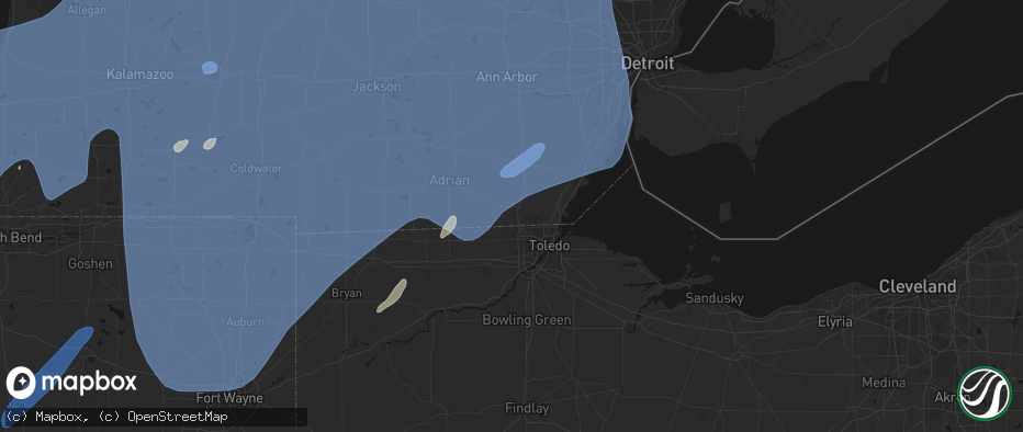 Hail map in Ottawa Lake, MI on May 18, 2026