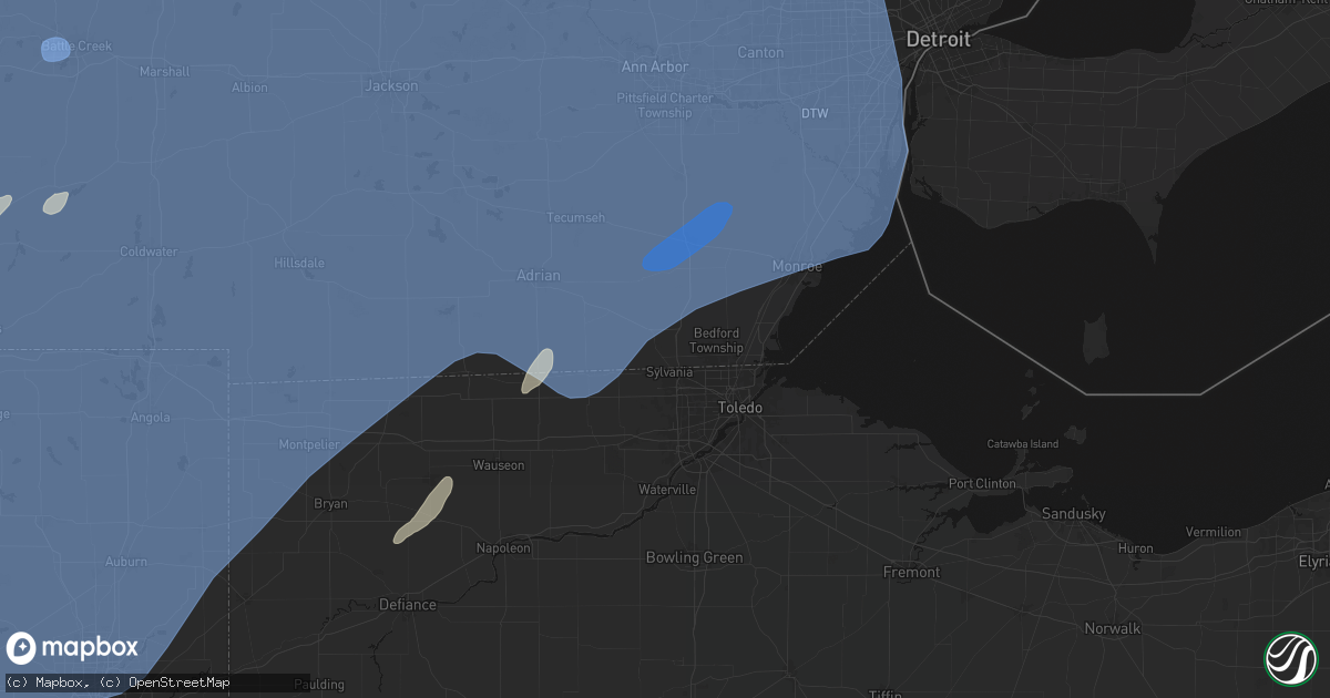 Hail map in Ottawa Lake, MI on May 18, 2026
