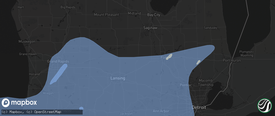 Hail map in Owosso, MI on May 18, 2026