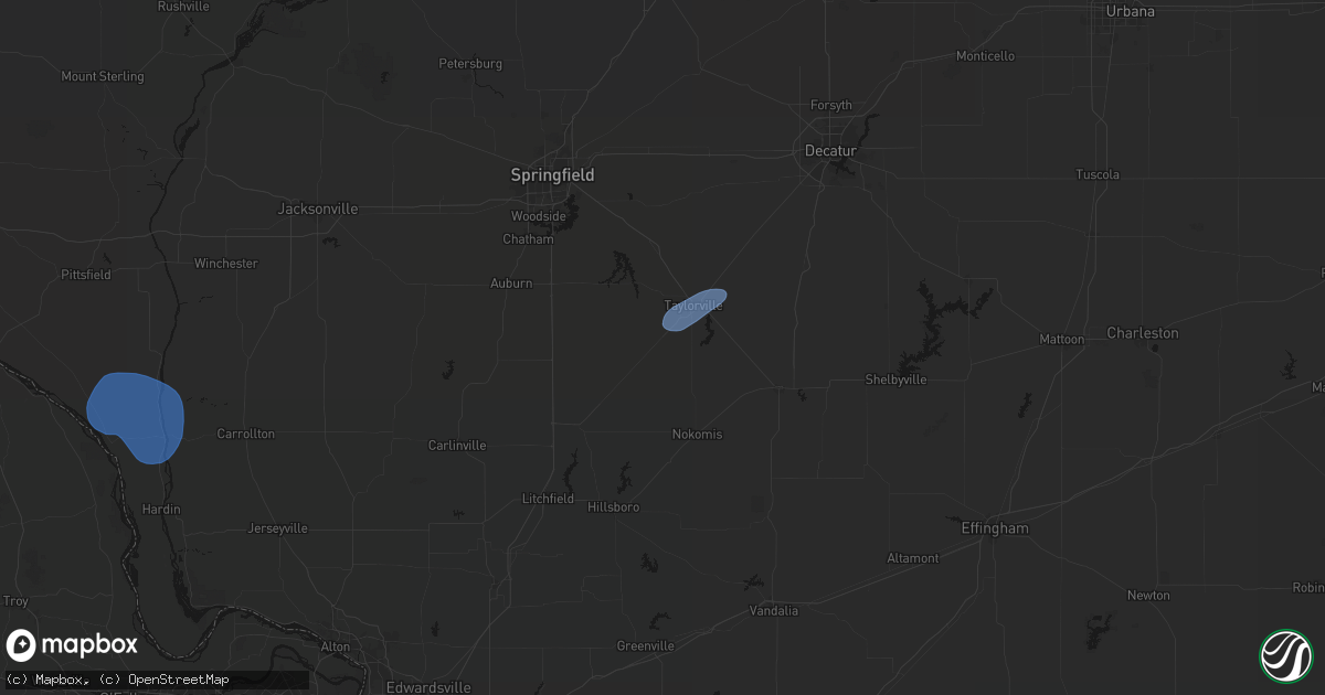 Hail map in Palmer, IL on May 18, 2026