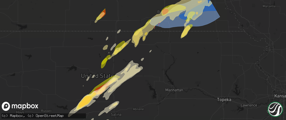 Hail map in Palmer, KS on May 18, 2026