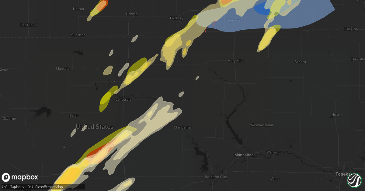 Hail map in Palmer, KS on May 18, 2026