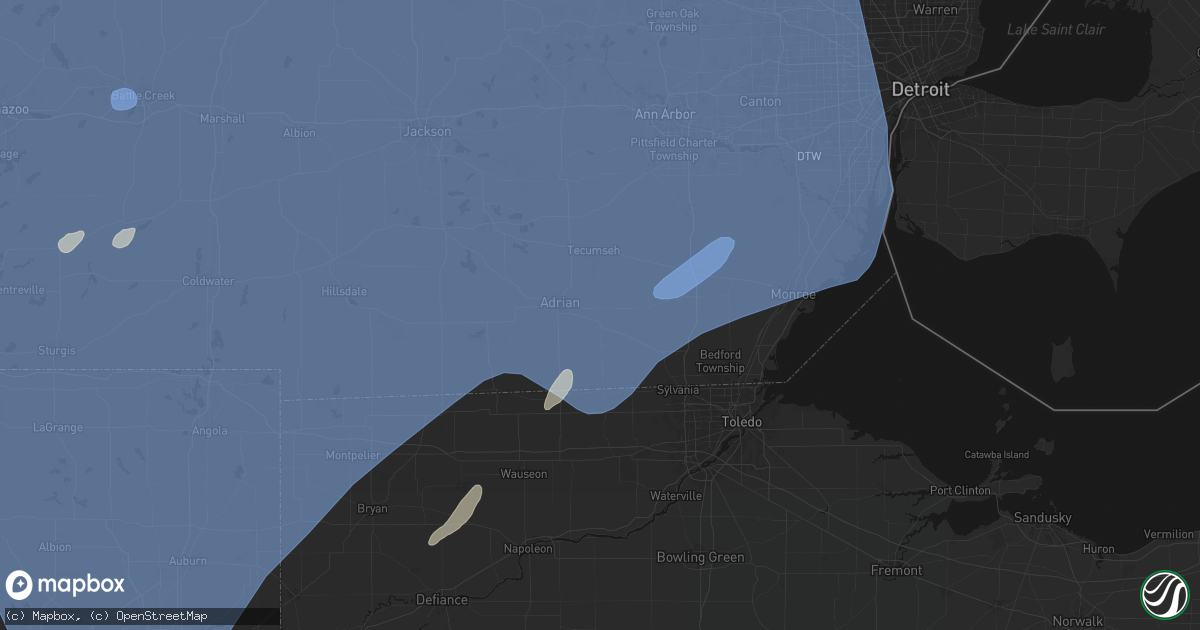 Hail map in Palmyra, MI on May 18, 2026
