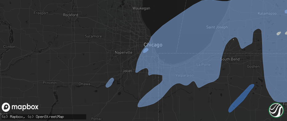 Hail map in Palos Heights, IL on May 18, 2026