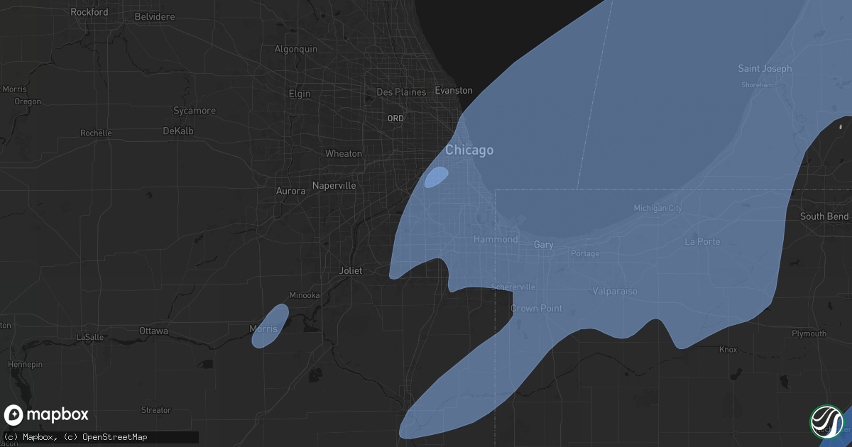 Hail map in Palos Heights, IL on May 18, 2026