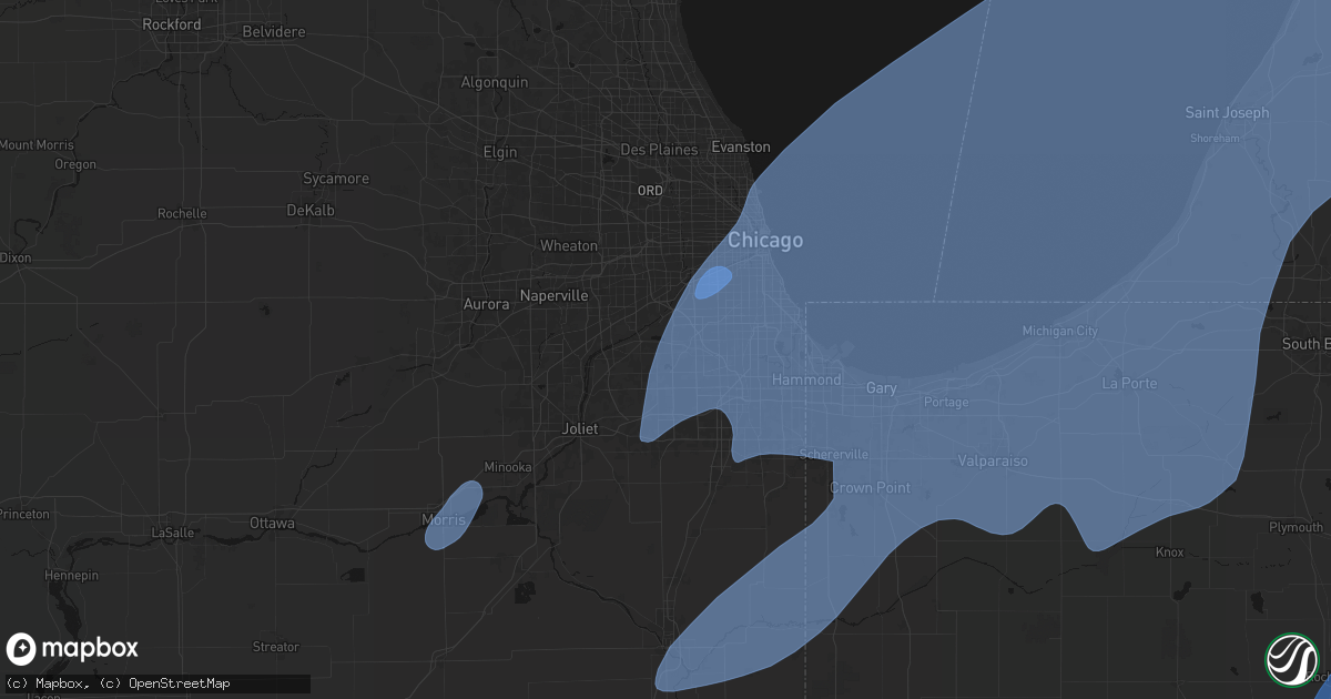 Hail map in Palos Park, IL on May 18, 2026