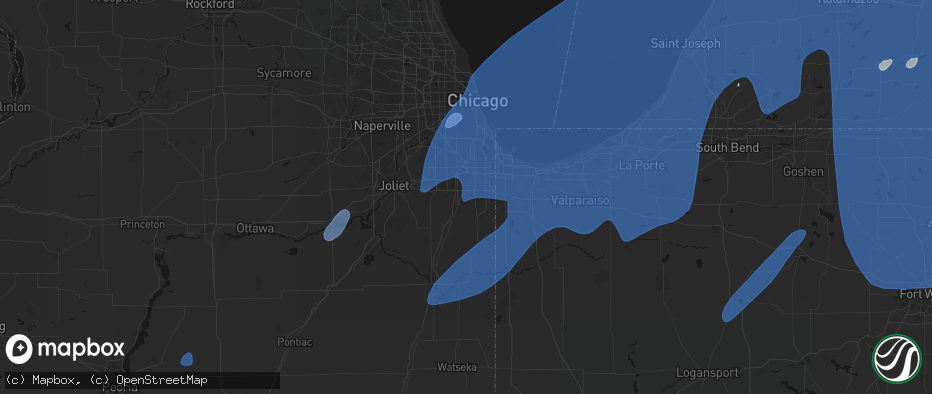 Hail map in Park Forest, IL on May 18, 2026
