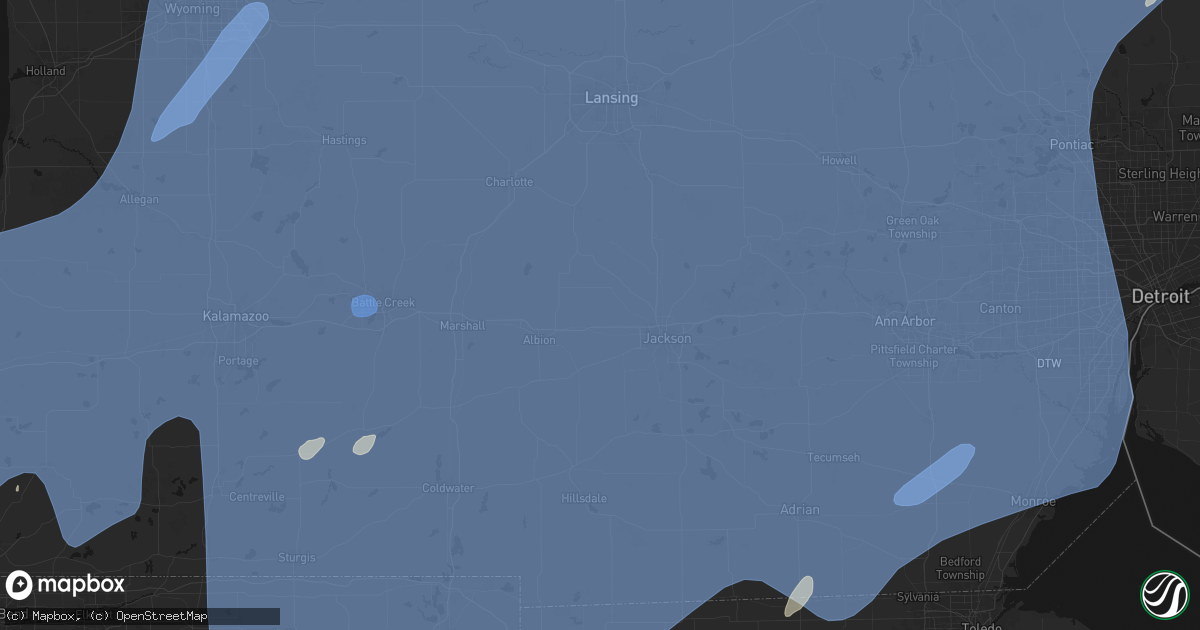 Hail map in Parma, MI on May 18, 2026