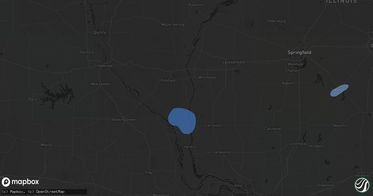 Hail map in Pearl, IL on May 18, 2026