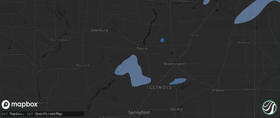 Hail map in Pekin, IL on May 18, 2026
