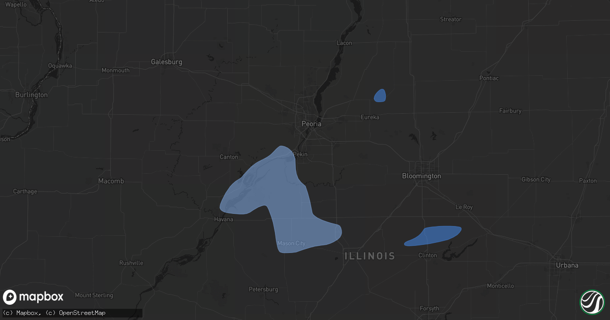 Hail map in Pekin, IL on May 18, 2026