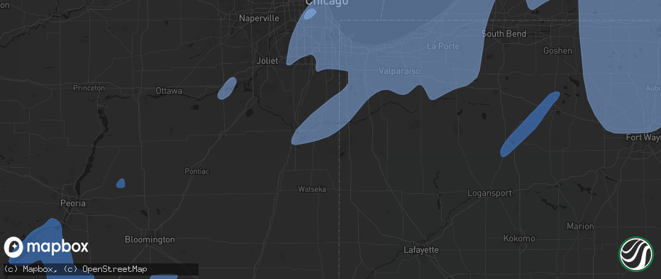Hail map in Pembroke Township, IL on May 18, 2026