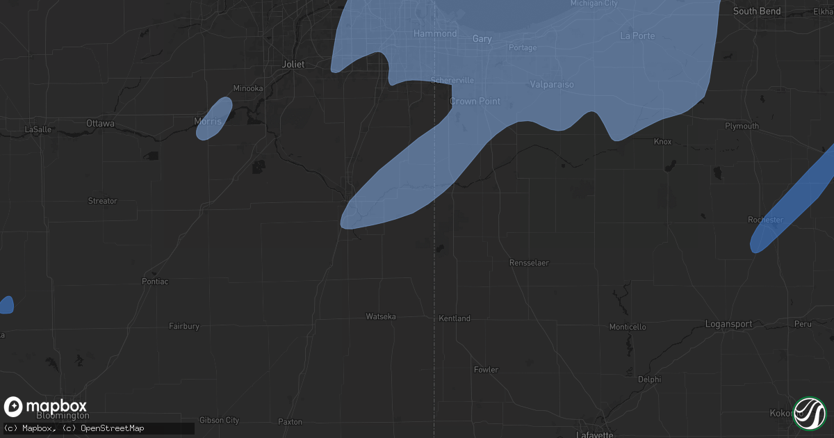 Hail map in Pembroke Township, IL on May 18, 2026