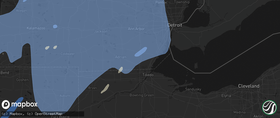 Hail map in Petersburg, MI on May 18, 2026