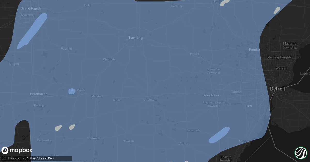 Hail map in Pleasant Lake, MI on May 18, 2026