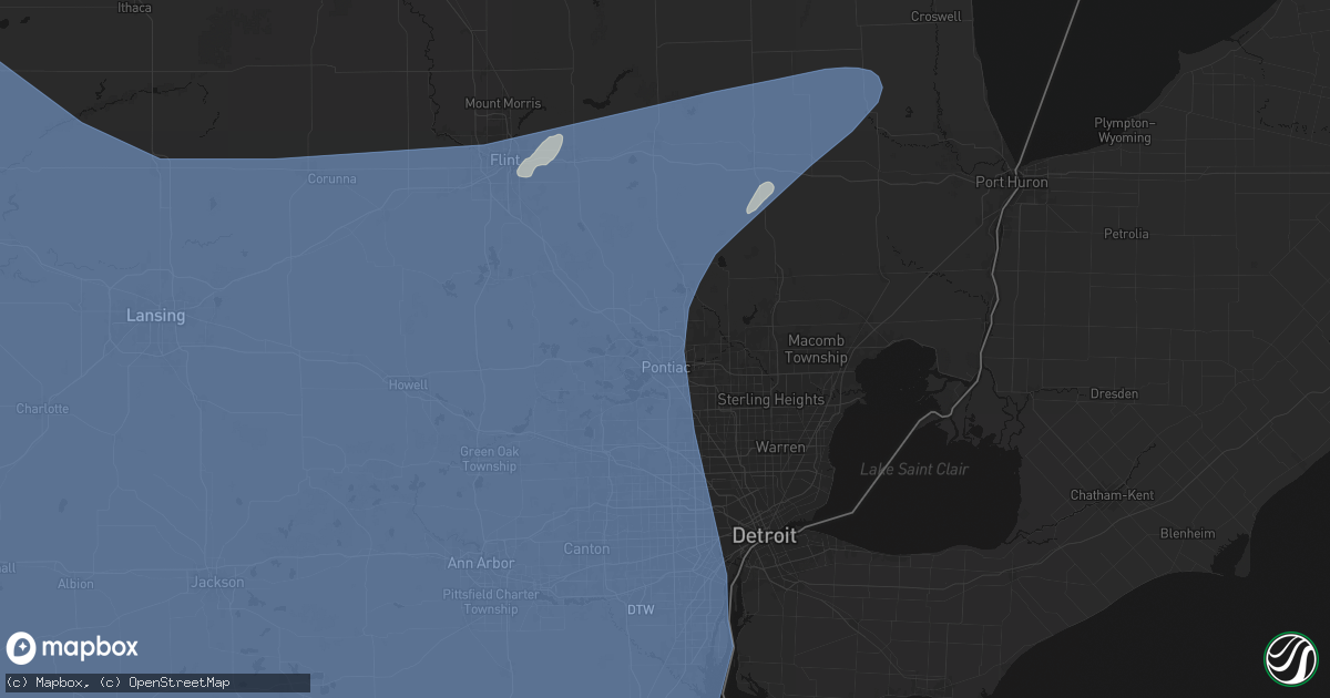 Hail map in Pontiac, MI on May 18, 2026