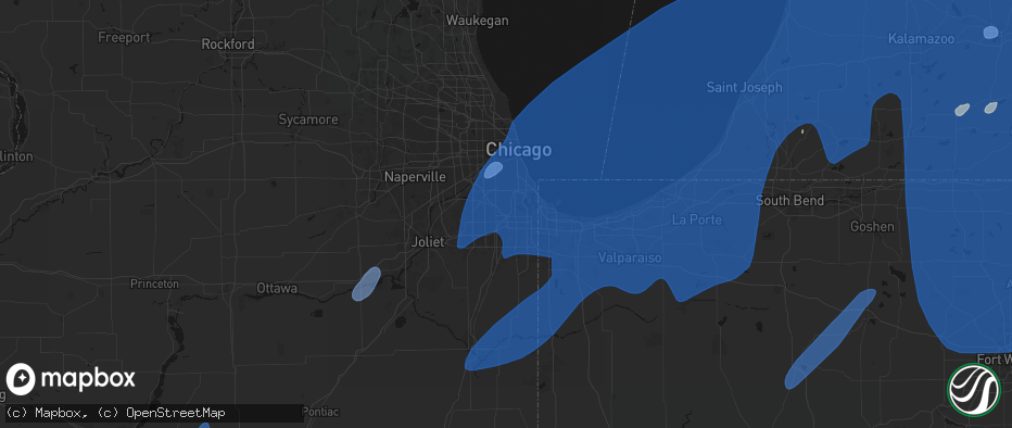 Hail map in Posen, IL on May 18, 2026