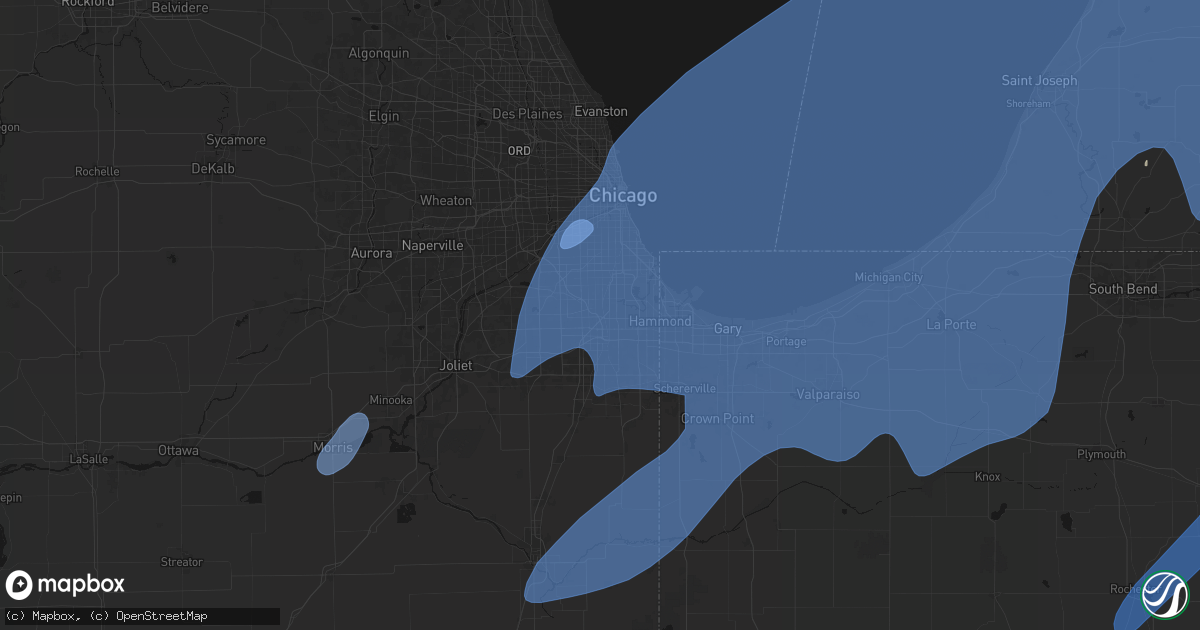 Hail map in Posen, IL on May 18, 2026