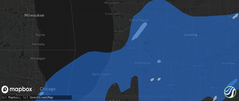 Hail map in Pullman, MI on May 18, 2026