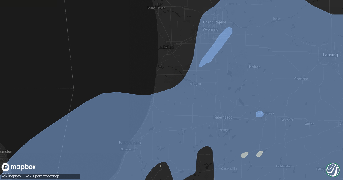 Hail map in Pullman, MI on May 18, 2026
