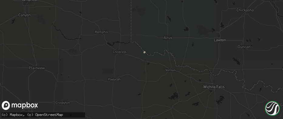 Hail map in Quanah, TX on May 18, 2026