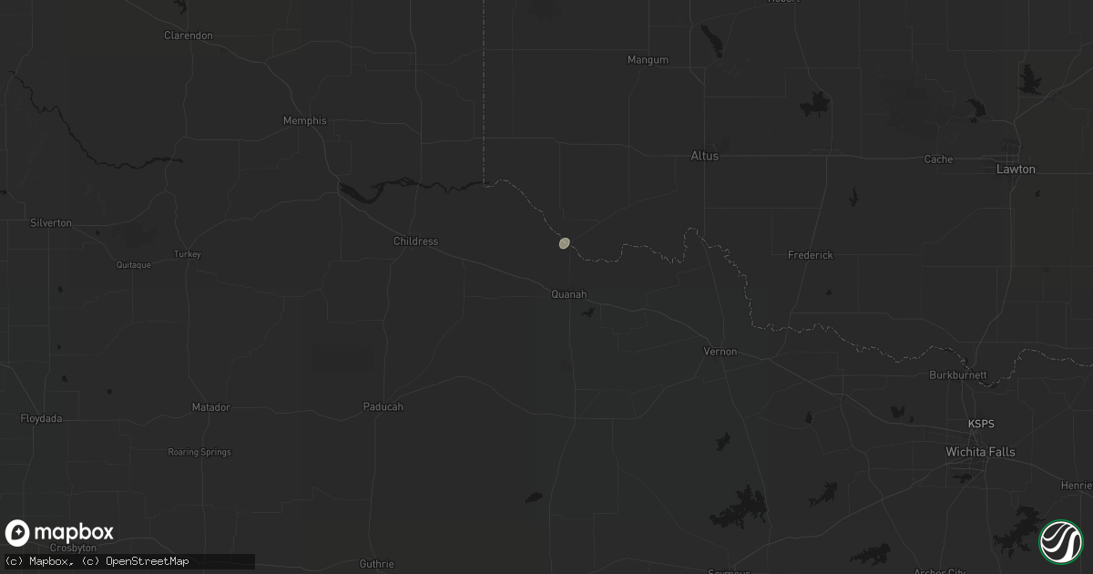 Hail map in Quanah, TX on May 18, 2026