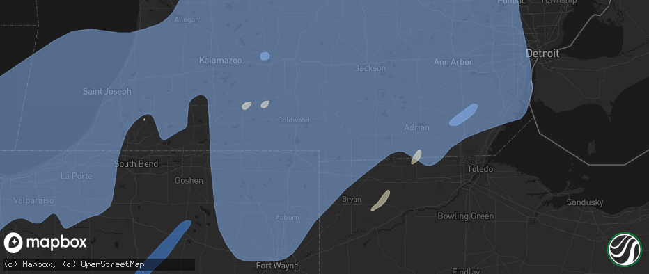 Hail map in Reading, MI on May 18, 2026