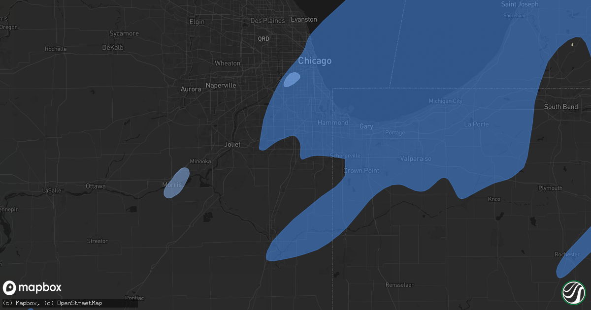 Hail map in Richton Park, IL on May 18, 2026