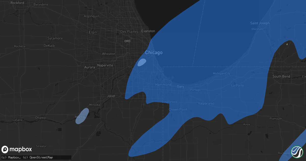 Hail map in Riverdale, IL on May 18, 2026