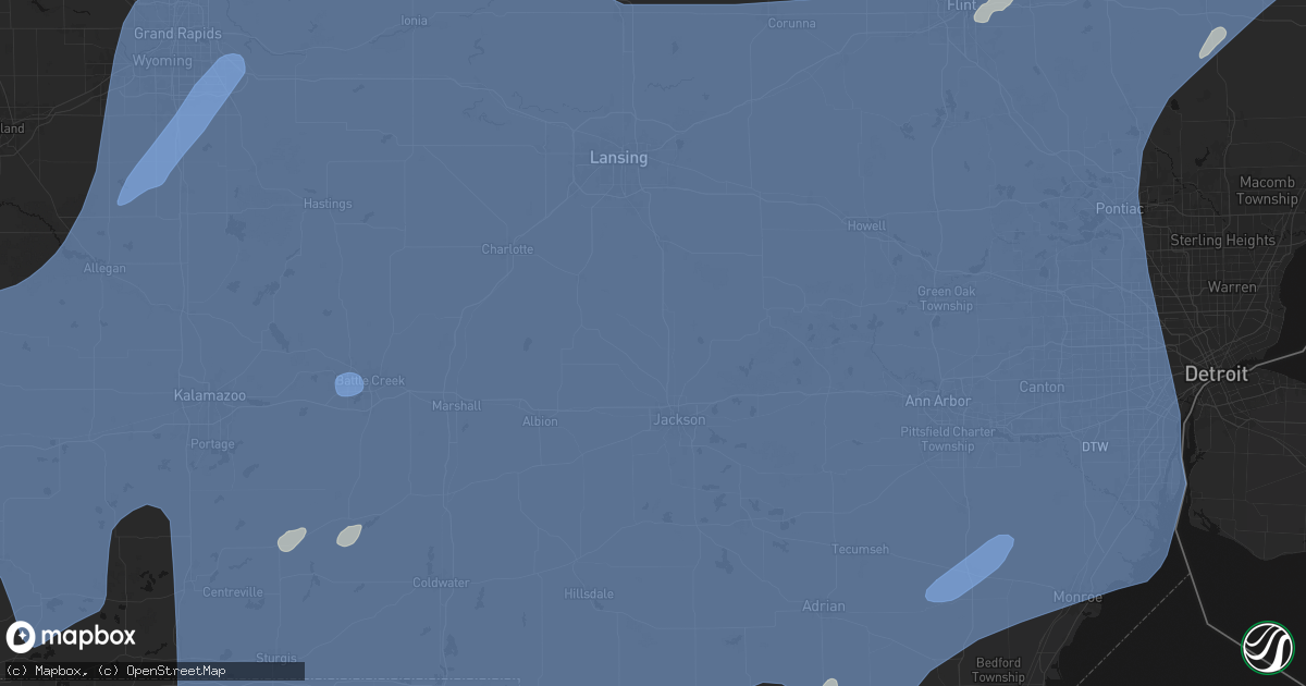 Hail map in Rives Junction, MI on May 18, 2026