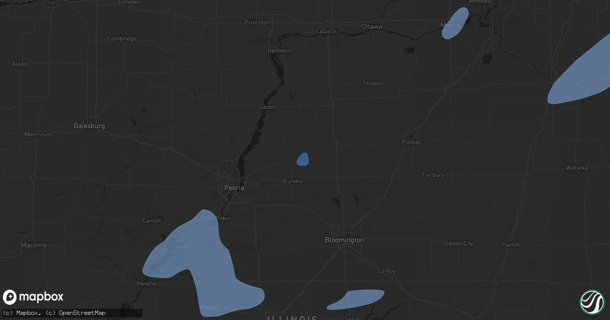 Hail map in Roanoke, IL on May 18, 2026