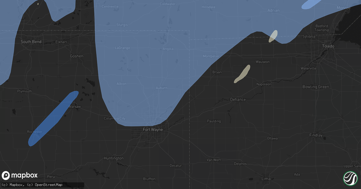 Hail map in Saint Joe, IN on May 18, 2026