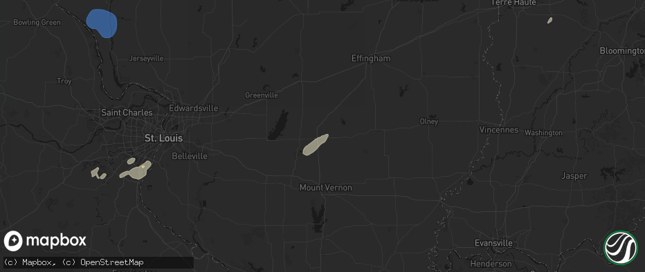 Hail map in Salem, IL on May 18, 2026