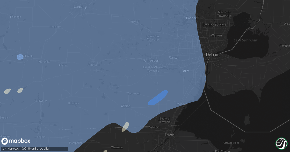 Hail map in Saline, MI on May 18, 2026