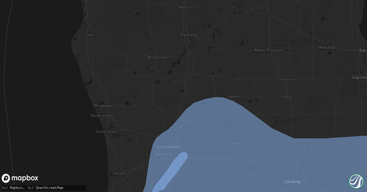 Hail map in Sand Lake, MI on May 18, 2026