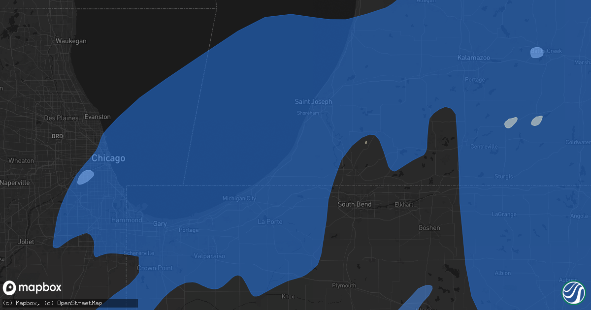 Hail map in Sawyer, MI on May 18, 2026