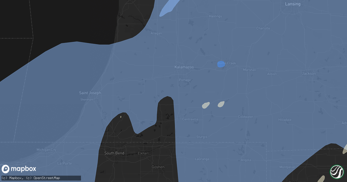 Hail map in Schoolcraft, MI on May 18, 2026