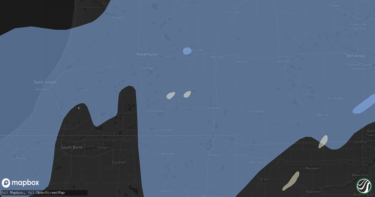 Hail map in Sherwood, MI on May 18, 2026
