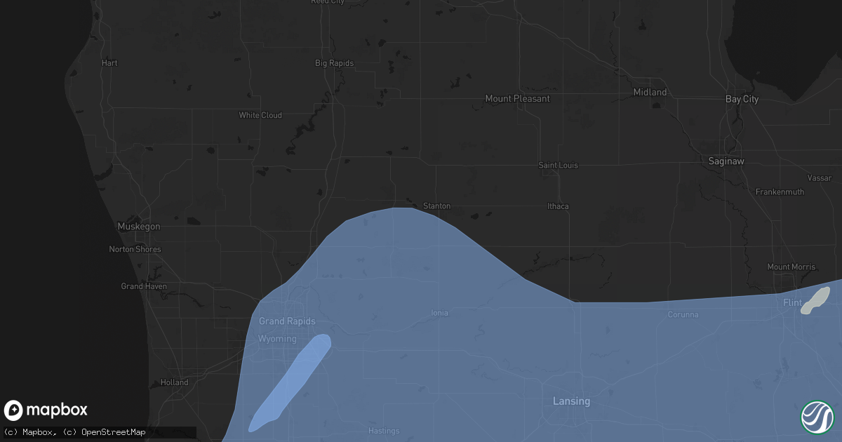 Hail map in Sidney, MI on May 18, 2026