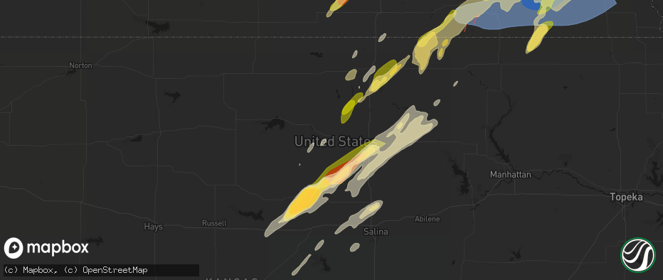 Hail map in Simpson, KS on May 18, 2026