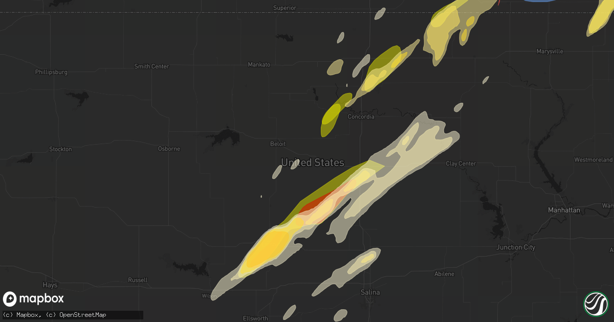 Hail map in Simpson, KS on May 18, 2026