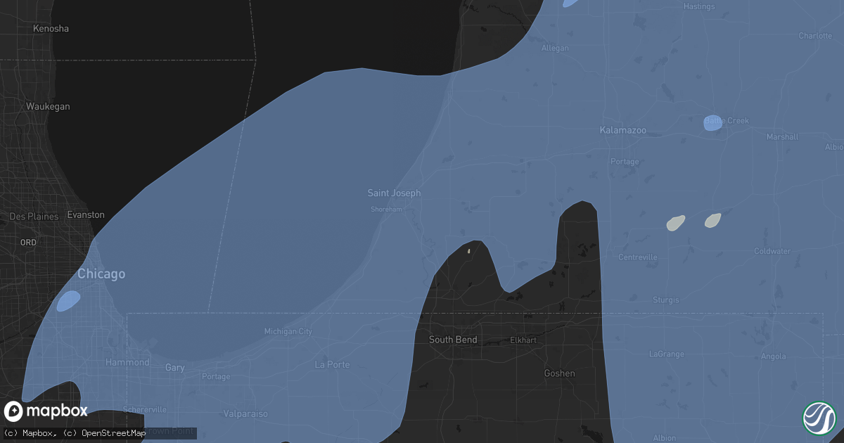 Hail map in Sodus, MI on May 18, 2026