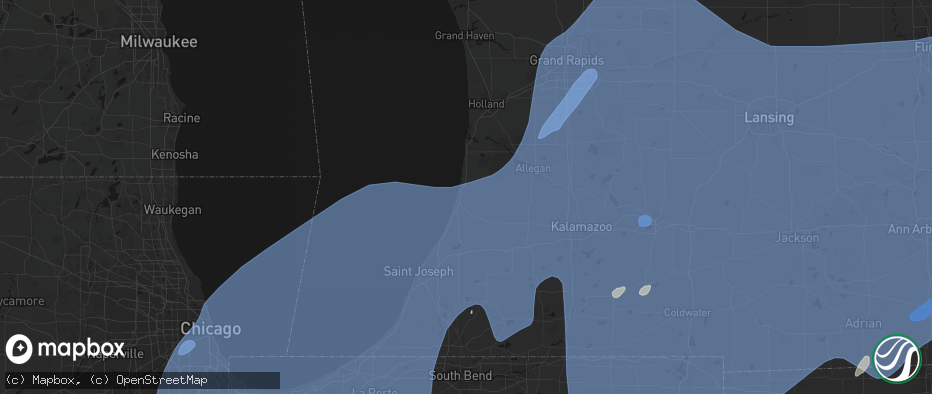 Hail map in South Haven, MI on May 18, 2026