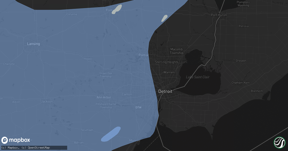 Hail map in Southfield, MI on May 18, 2026
