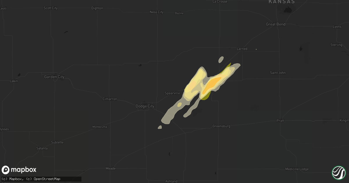 Hail map in Spearville, KS on May 18, 2026