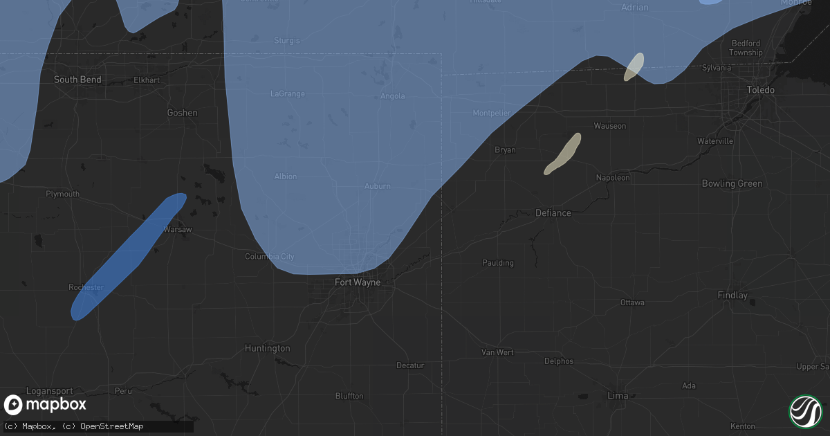 Hail map in Spencerville, IN on May 18, 2026
