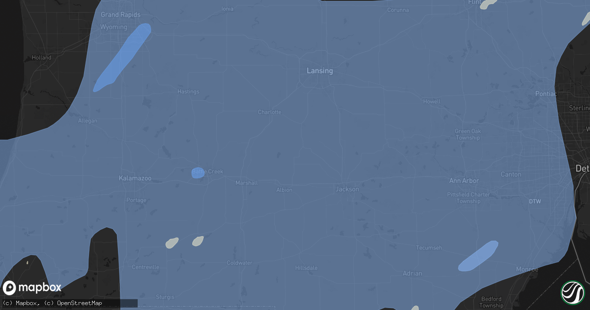 Hail map in Springport, MI on May 18, 2026