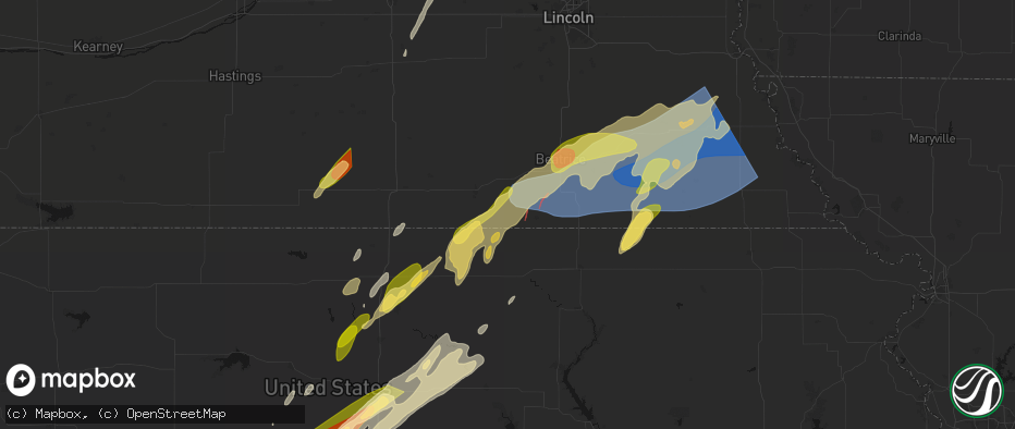 Hail map in Steele City, NE on May 18, 2026