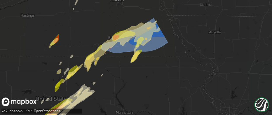 Hail map in Summerfield, KS on May 18, 2026